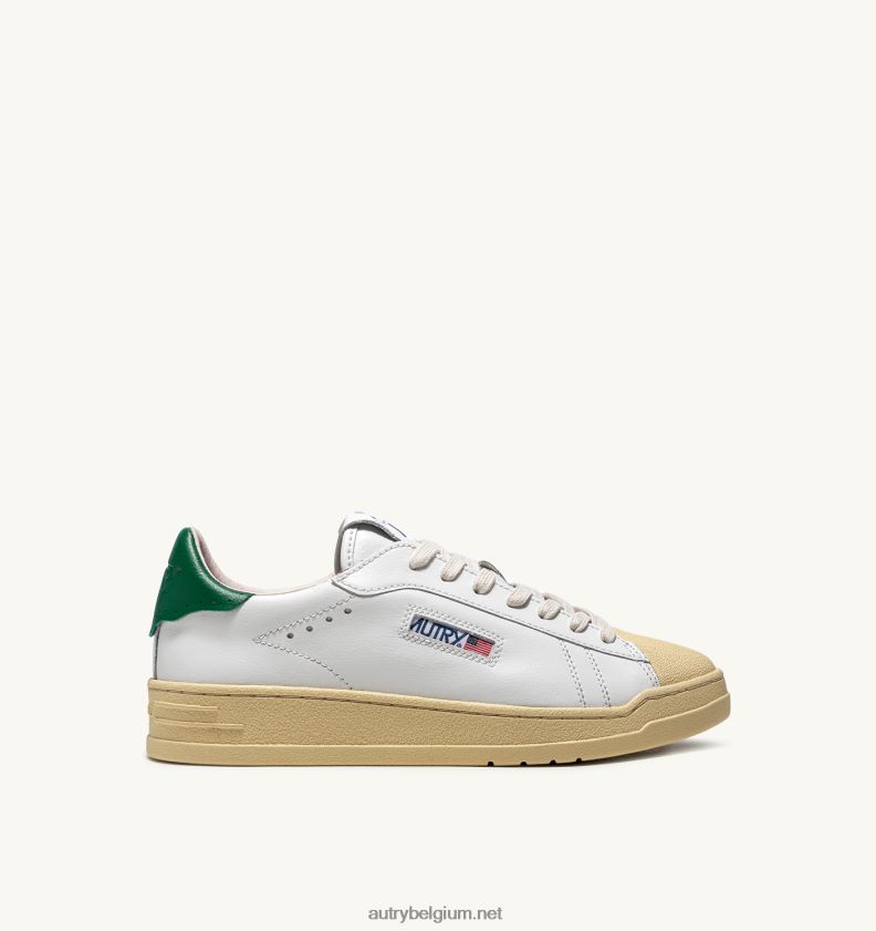 6ZFBPZ270 bob lutz lage sneakers in leer wit groen Autry vrouwen