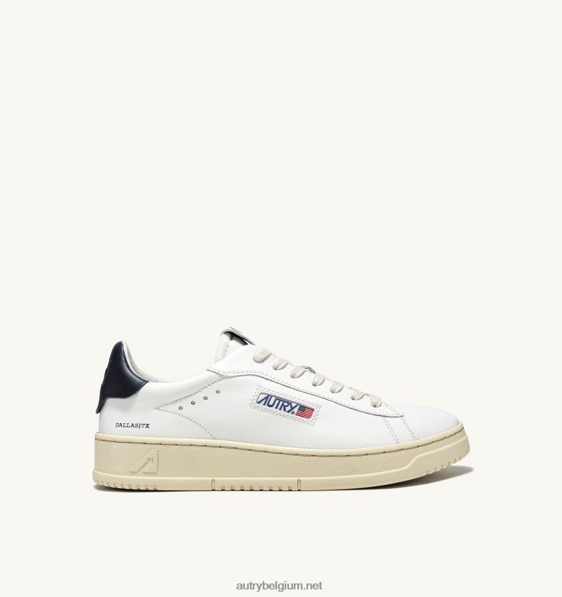 6ZFBPZ250 dallas lage sneakers in leer wit en space Autry vrouwen