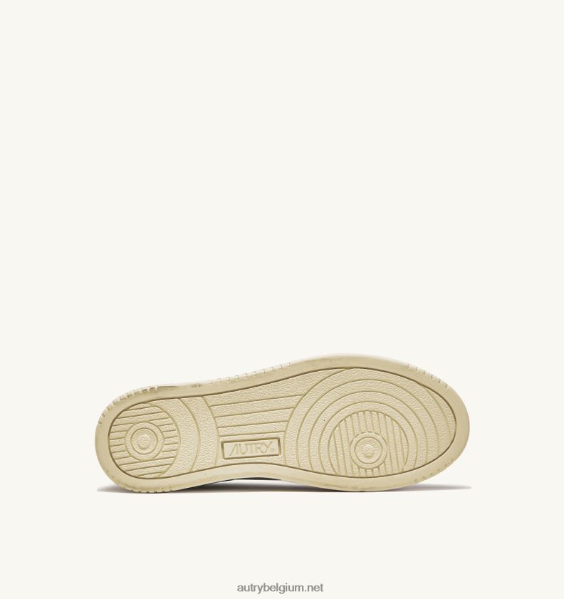 6ZFBPZ252 Dallas lage sneakers in leer en folieprint wit en platina Autry vrouwen