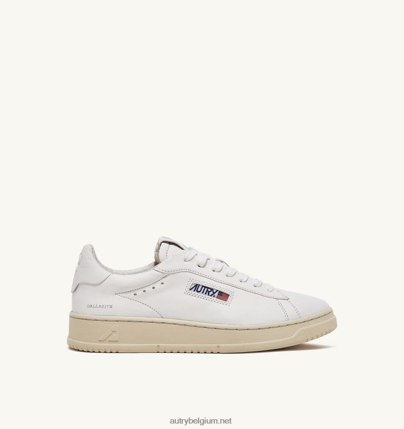 6ZFBPZ254 Dallas lage sneakers in zacht geitenleer wit Autry vrouwen