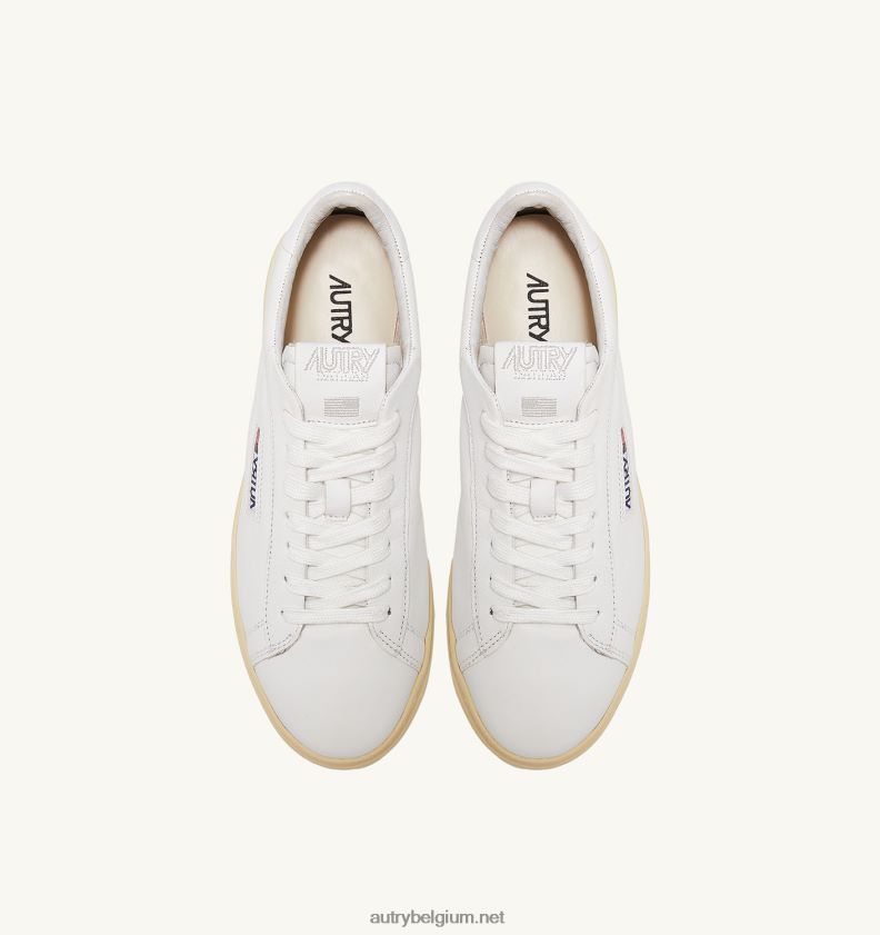 6ZFBPZ254 Dallas lage sneakers in zacht geitenleer wit Autry vrouwen