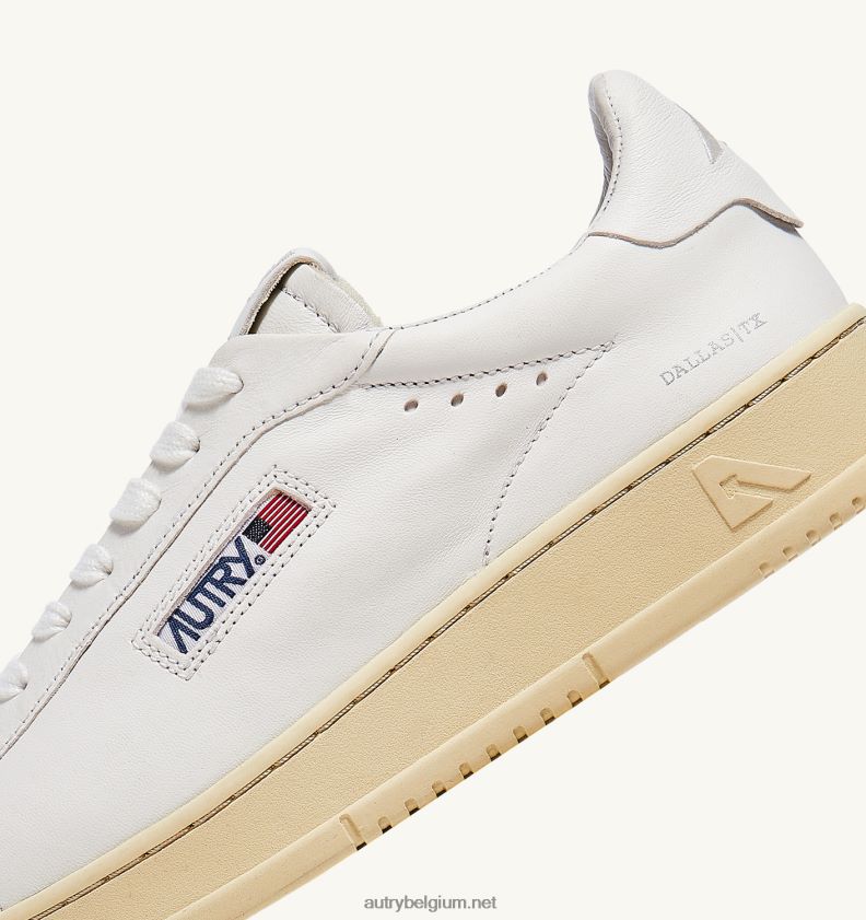 6ZFBPZ254 Dallas lage sneakers in zacht geitenleer wit Autry vrouwen