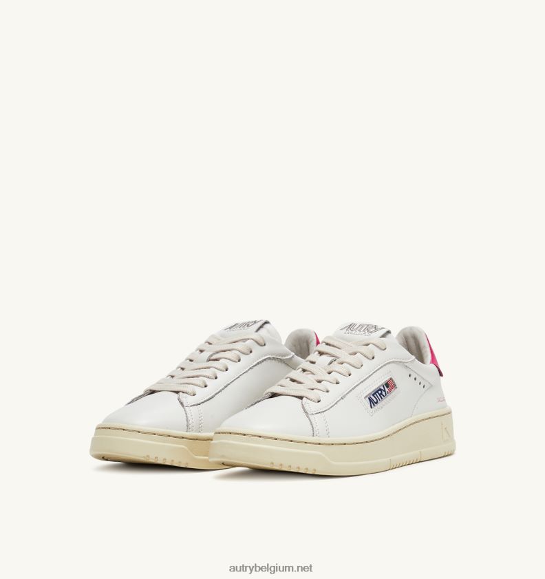 6ZFBPZ259 Dallas lage sneakers in leerwit en bubbeltint Autry vrouwen