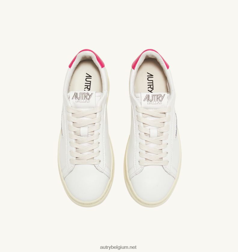 6ZFBPZ259 Dallas lage sneakers in leerwit en bubbeltint Autry vrouwen