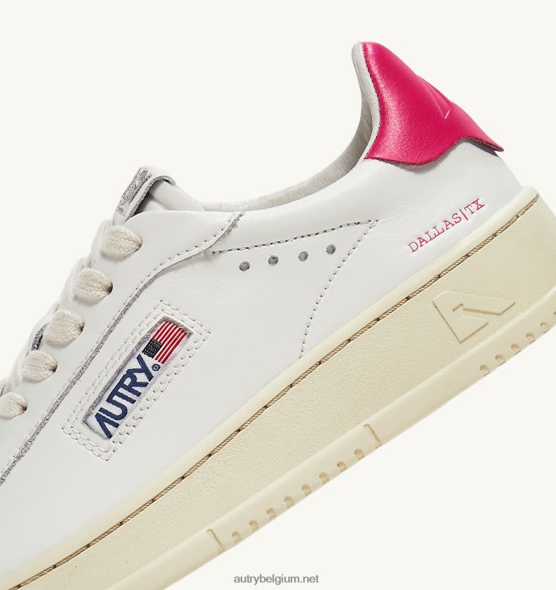 6ZFBPZ259 Dallas lage sneakers in leerwit en bubbeltint Autry vrouwen