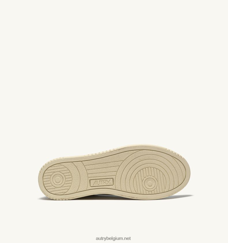 6ZFBPZ260 Dallas lage sneakers in leer wit en rood Autry vrouwen