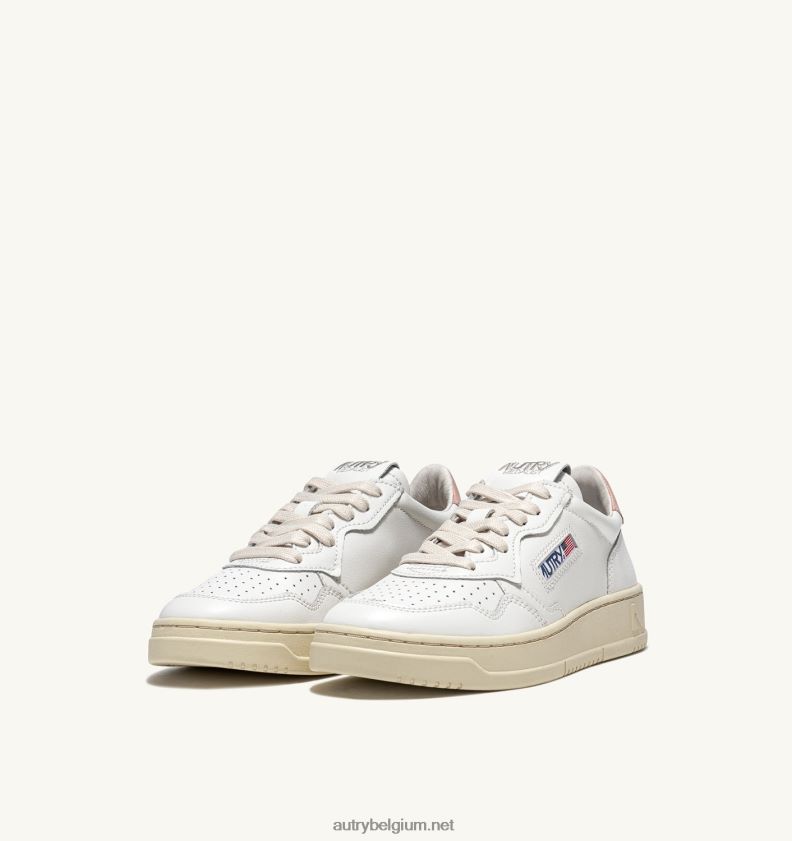 6ZFBPZ159 medaillewinnaar lage sneakers in leer wit roze Autry vrouwen