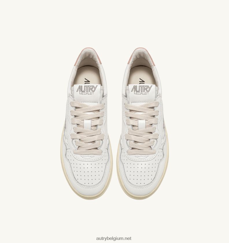 6ZFBPZ159 medaillewinnaar lage sneakers in leer wit roze Autry vrouwen