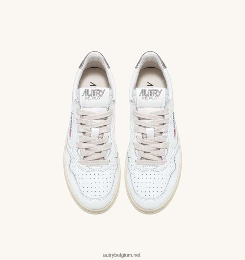 6ZFBPZ160 medaillewinnaar lage sneakers in leer wit zilver Autry vrouwen