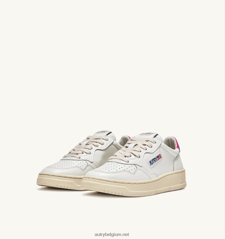 6ZFBPZ161 medaillewinnaar lage sneakers in leerwit en bubbeltint Autry vrouwen