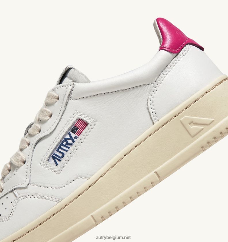 6ZFBPZ161 medaillewinnaar lage sneakers in leerwit en bubbeltint Autry vrouwen