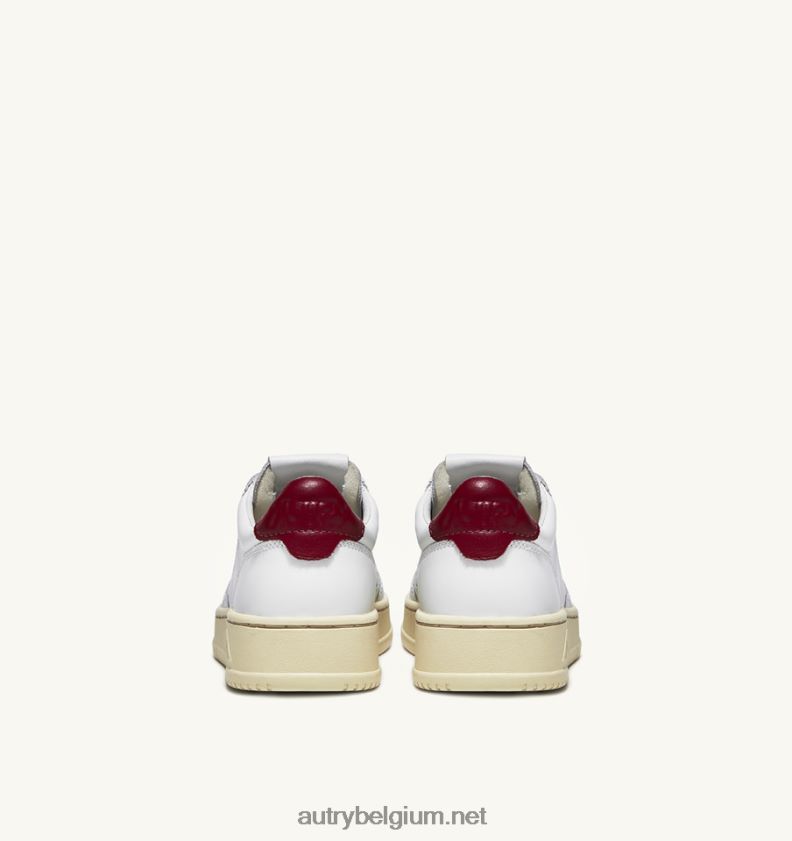 6ZFBPZ166 medaillewinnaar lage sneakers in wit en bordeaux leer Autry vrouwen