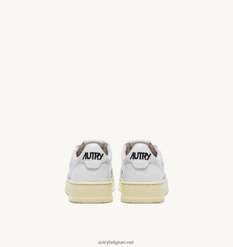 6ZFBPZ167 medaillewinnaar lage sneakers in wit leer met zwarte letters Autry vrouwen