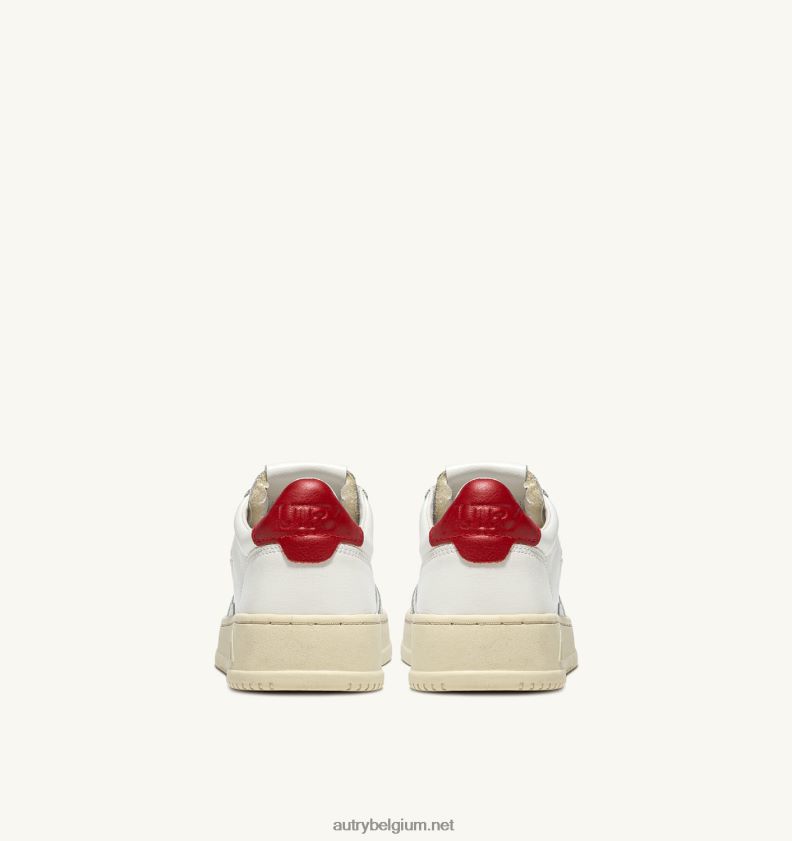 6ZFBPZ185 medaillewinnaar lage sneakers in leer wit rood Autry vrouwen