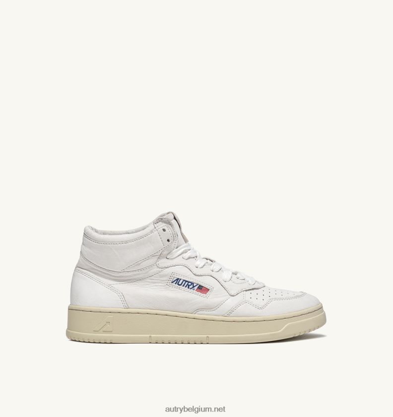 6ZFBPZ192 halfhoge medaillewinnaarssneakers in zacht wit geitenleer Autry vrouwen