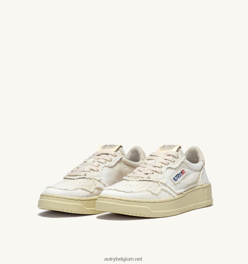 6ZFBPZ212 medaillewinnaar lage sneakers in denim ivoorwit Autry vrouwen
