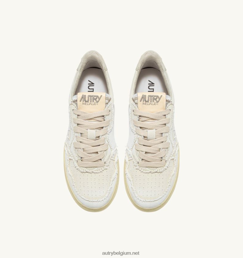 6ZFBPZ212 medaillewinnaar lage sneakers in denim ivoorwit Autry vrouwen