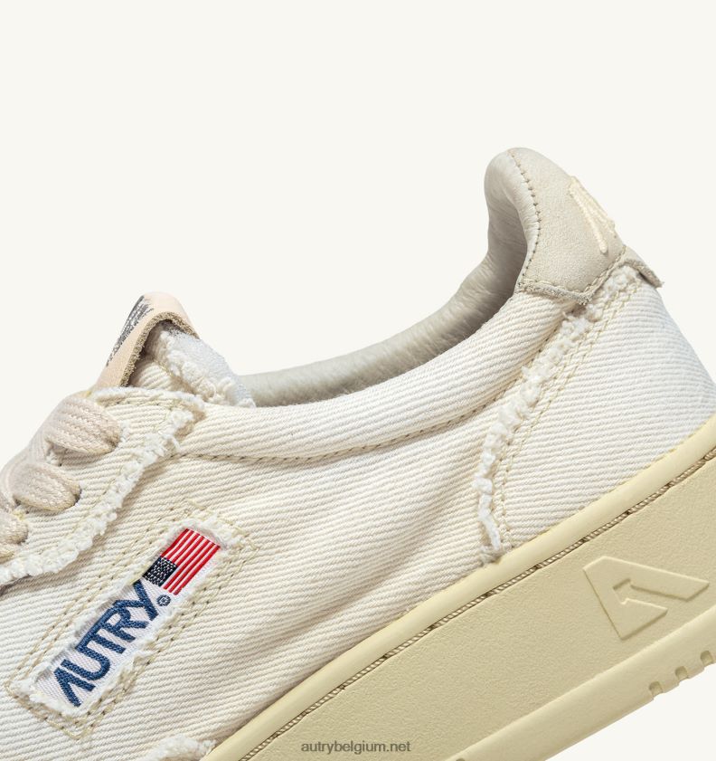 6ZFBPZ212 medaillewinnaar lage sneakers in denim ivoorwit Autry vrouwen