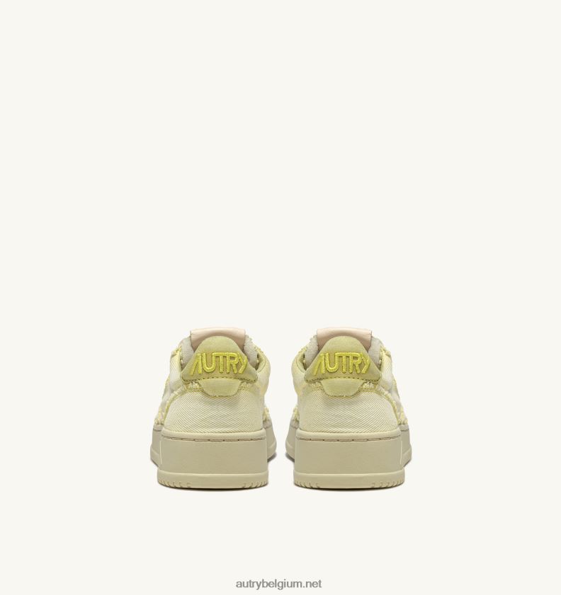 6ZFBPZ213 medaillewinnaar lage sneakers in denim iris geel Autry vrouwen