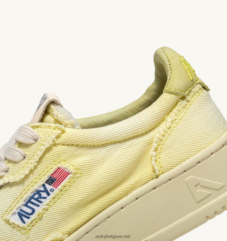 6ZFBPZ213 medaillewinnaar lage sneakers in denim iris geel Autry vrouwen