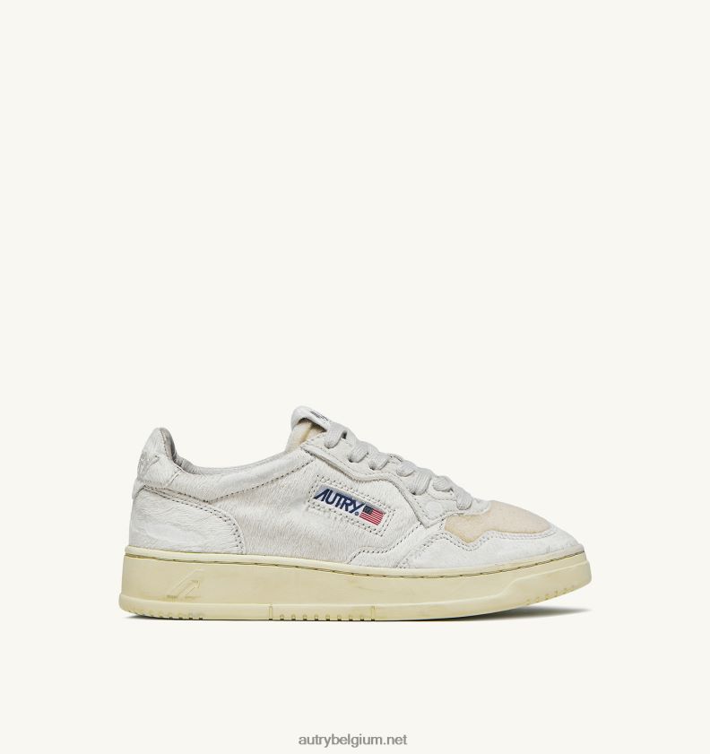 6ZFBPZ220 medaillewinnaar lage sneakers in wit ponyhuid Autry vrouwen