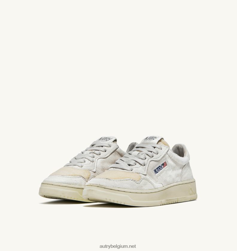 6ZFBPZ220 medaillewinnaar lage sneakers in wit ponyhuid Autry vrouwen