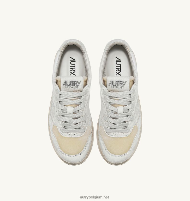 6ZFBPZ220 medaillewinnaar lage sneakers in wit ponyhuid Autry vrouwen