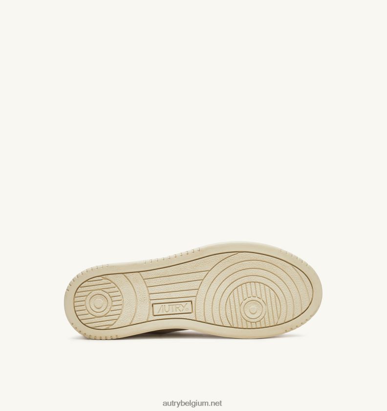 6ZFBPZ226 halfhoge medaillewinnaarssneakers in ivoorwit denim Autry vrouwen