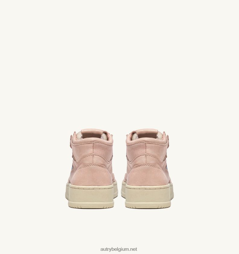 6ZFBPZ228 halfhoge medaillewinnaarssneakers van zacht perzikleer van geitenleer Autry vrouwen