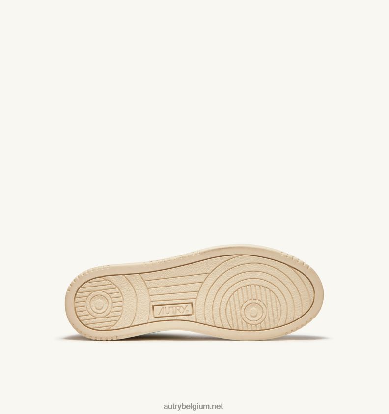 6ZFBPZ238 tweekleurige halfhoge sneakers voor medaillewinnaars in leer wit en zilver Autry vrouwen