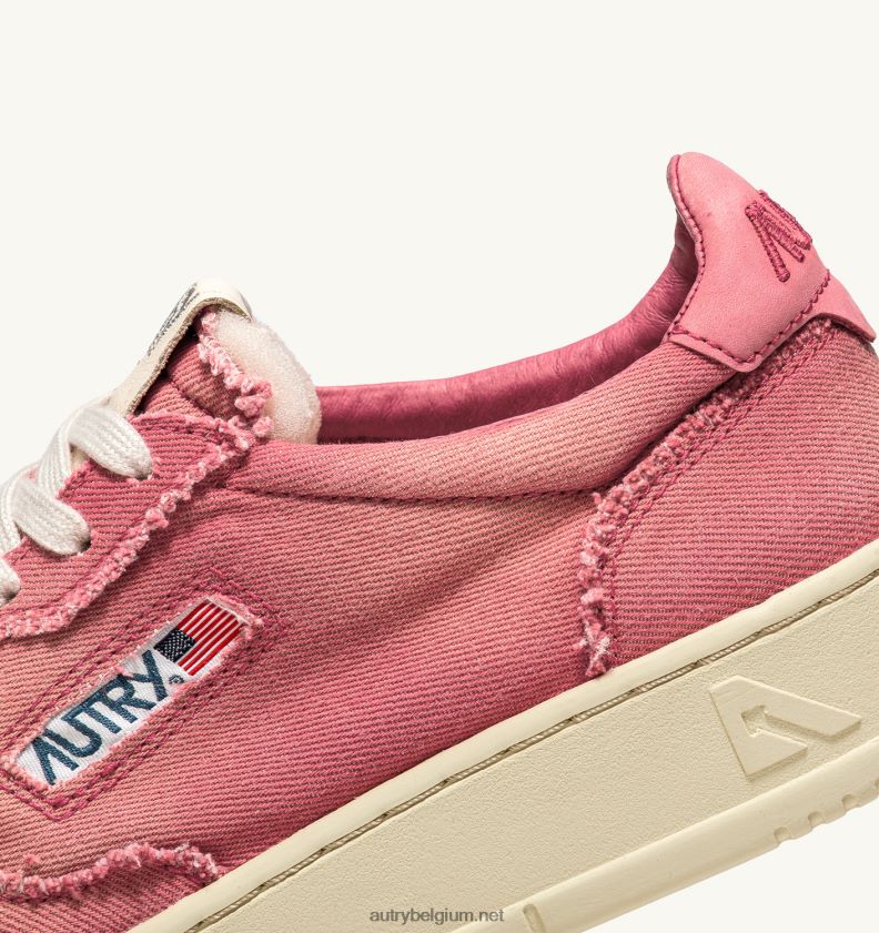 6ZFBPZ243 medaillewinnaar lage sneakers in denim koraalroze Autry vrouwen