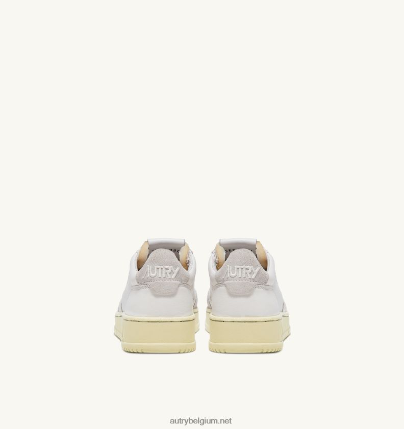 6ZFBPZ264 open lage sneakers in leer en suède wit Autry vrouwen