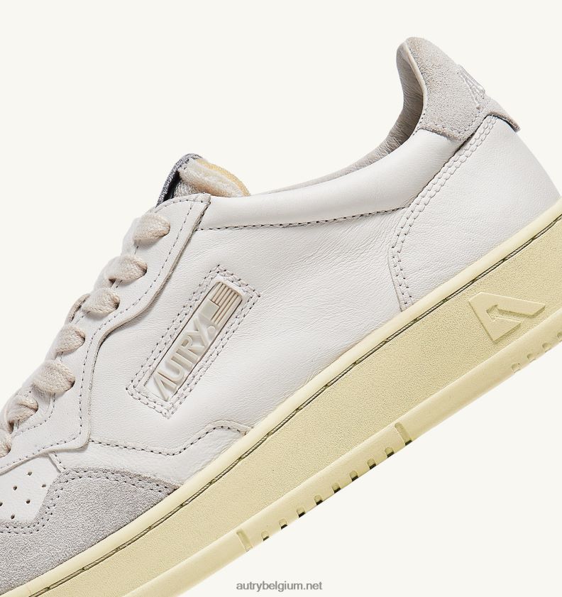 6ZFBPZ264 open lage sneakers in leer en suède wit Autry vrouwen